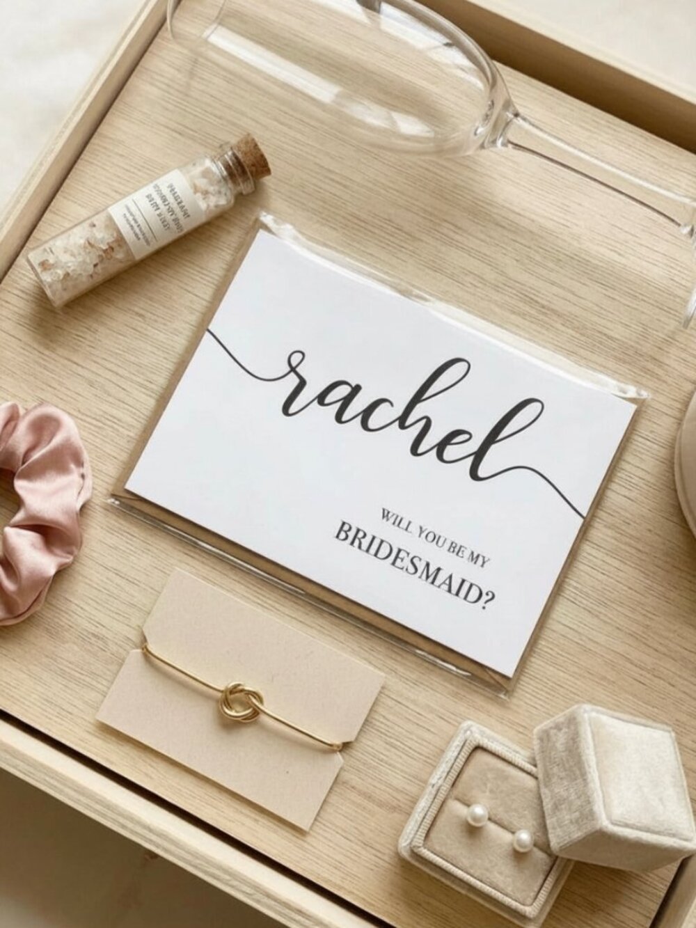 Personalized Name Rachel | Bridesmaid Proposal Card